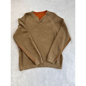 Tommy Bahama 100% Cotton Tan & Orange Pullover Size XL, Spring, Comfortable